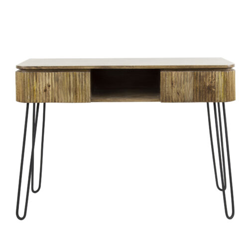 Sidetable / Kaptafel Wave Mangohout met slanke metalen poot - Afbeelding 5