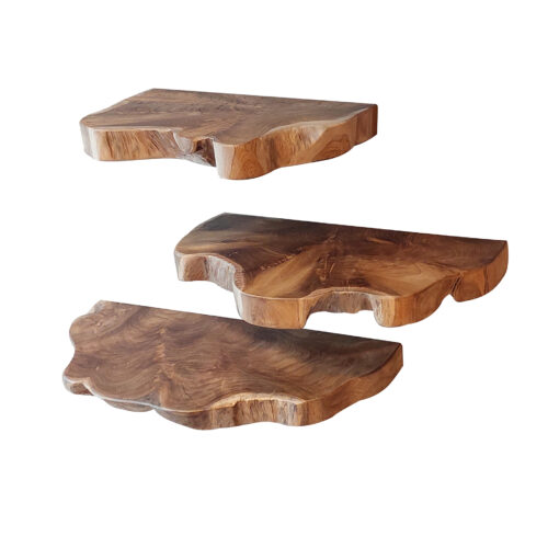 Wandplank Natural Line Teakhout - Set van 3 stuks - Afbeelding 3