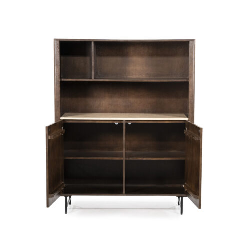 Boekenkast Lio Mangohout Travertin 120x150cm - bruin - Afbeelding 7