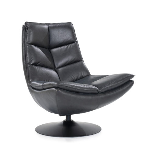 Fauteuil Sven Leder - Zwart - Afbeelding 4