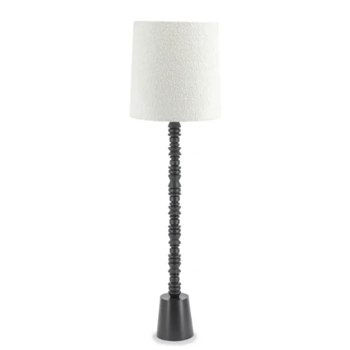 Vloerlamp Pulse Bouclé en hout - 159cm - Afbeelding 4