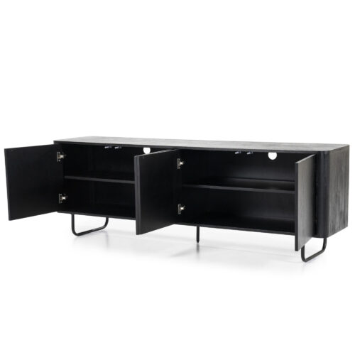 TV-meubel James Mangohout 180cm - Zwart - Afbeelding 4