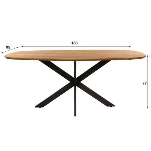 Deens Ovale Eettafel Arhus Solid 180cm - Acaciahout - Afbeelding 6