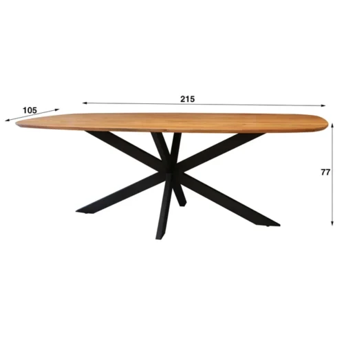 Deens Ovale Eettafel Arhus Solid 215cm - Acaciahout - Afbeelding 6