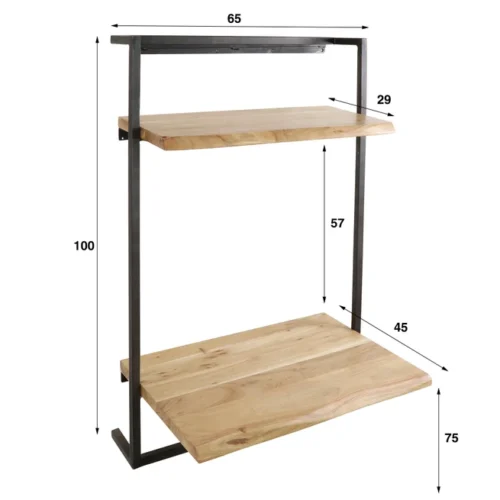 Hangend Bureau Air Solid Acaciahout - Naturel - Afbeelding 5