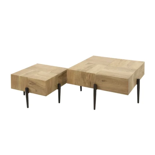 Salontafel Blocks Acaciahout Set van 2 stuks - Afbeelding 3