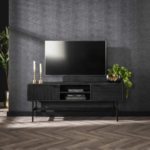 TV-meubel Marina Mangohout 140cm - Zwart