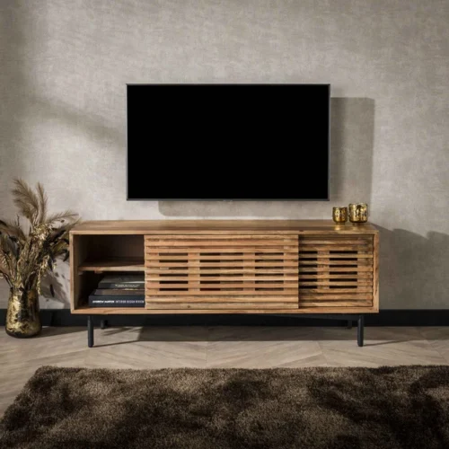 TV-meubel Slide Acaciahout 135cm - Naturel - Afbeelding 2