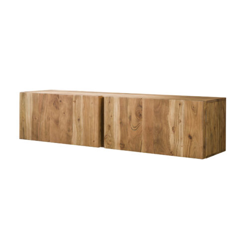 Zwevend TV-meubel Block Massief Acaciahout 150cm - Naturel - Afbeelding 3