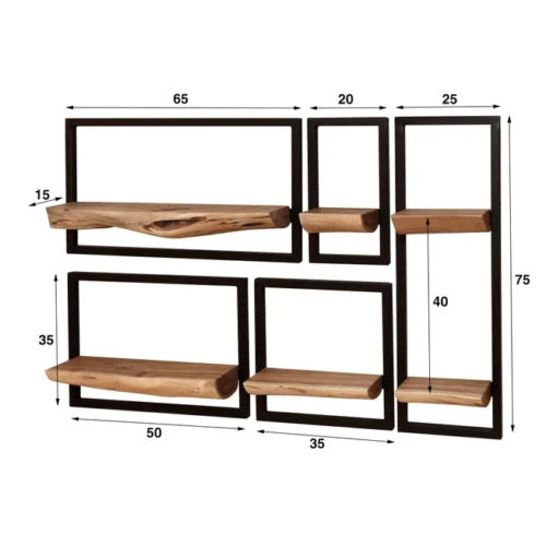 Wandschap Edge - Set van 5 Stuks - Afbeelding 5