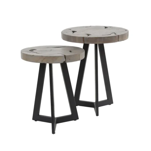 Bijzettafel Grey Mix  - Set van 2 Stuks - Afbeelding 3