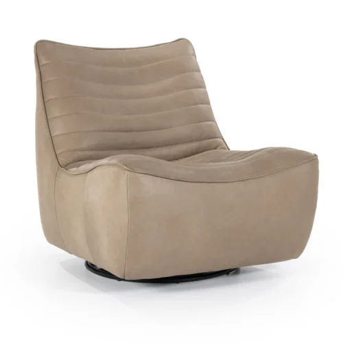 Draaibare Fauteuil Matthew Leer - Taupe