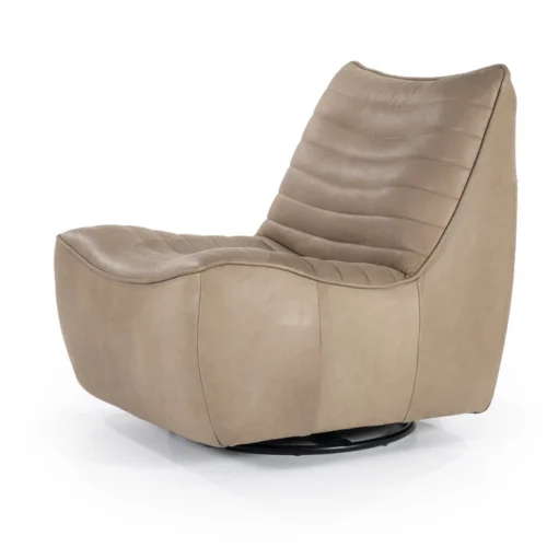 Draaibare Fauteuil Matthew Leer - Taupe - Afbeelding 2