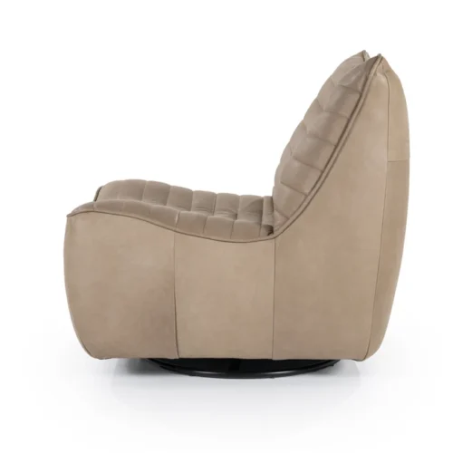 Draaibare Fauteuil Matthew Leer - Taupe - Afbeelding 3