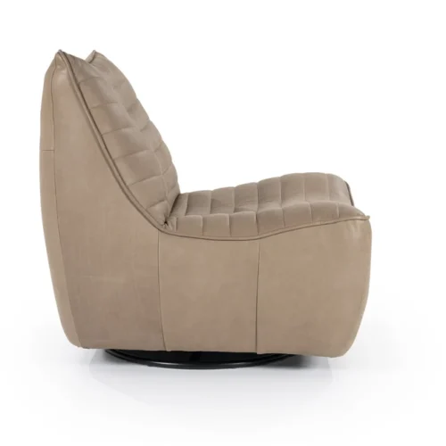 Draaibare Fauteuil Matthew Leer - Taupe - Afbeelding 9