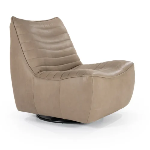 Draaibare Fauteuil Matthew Leer - Taupe - Afbeelding 10