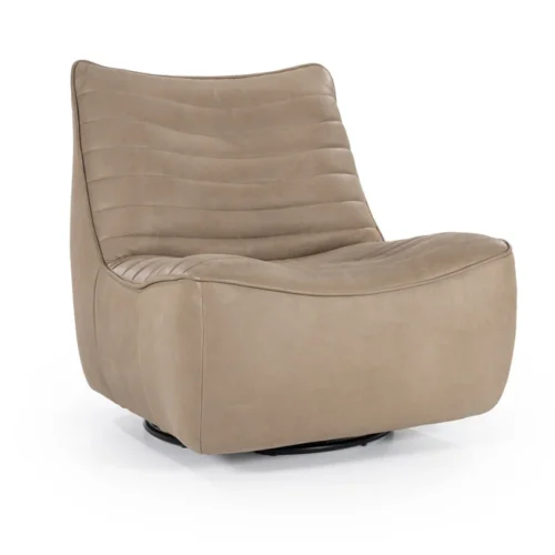 Draaibare Fauteuil Matthew Leer - Taupe - Afbeelding 11