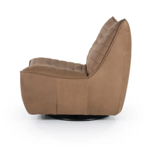 Draaibare Fauteuil Matthew Leer - Bruin - Afbeelding 3