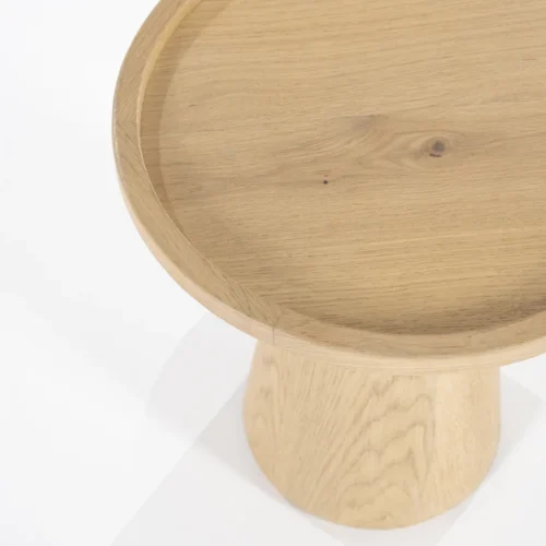 Ronde Bijzettafel Leia Eikenhout 46cm - Naturel - Afbeelding 4