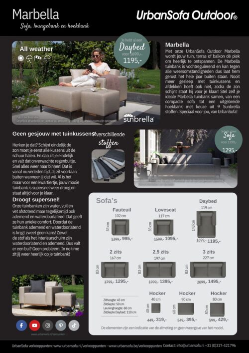 Modulaire Tuinbank Outdoor Marbella - zelf samenstellen - Afbeelding 2