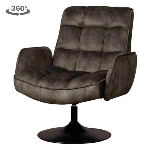 Draaibare Fauteuil Tropea Velvet - Donker groen