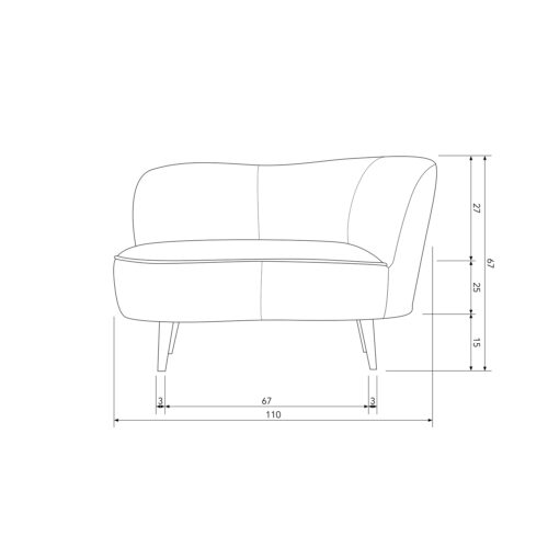 Lounge Fauteuil Sara - Warm Groen (rechts) - Afbeelding 7