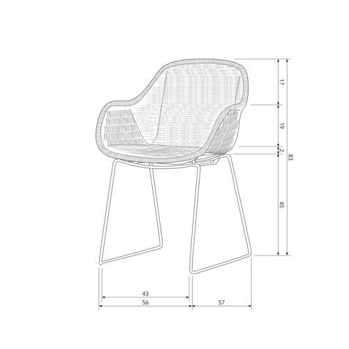 Tuin/ Eetkamerstoel Willow Rattan - Naturel - Afbeelding 9