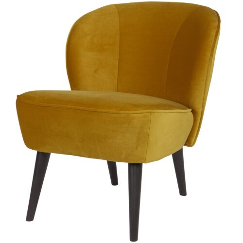 Fauteuil Sara Velvet - Okergeel