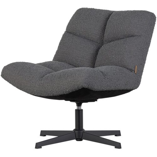 Draaifauteuil Vinny Bouclé - Antraciet