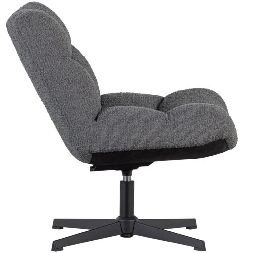 Draaifauteuil Vinny Bouclé - Antraciet - Afbeelding 5