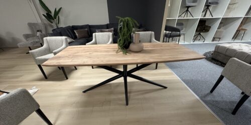 Eettafel Lara 200 x 100 cm met spinpoot (showmodel)